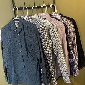 LOT OF 7: Men’s Banana Republic Non-Iron Slim Fit Dress Shirts (Size M)